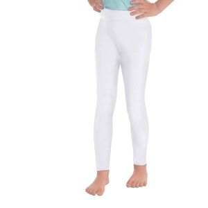 Girls Gymnastic Dance Leggings Yoga Skinny Athletic Leggings White